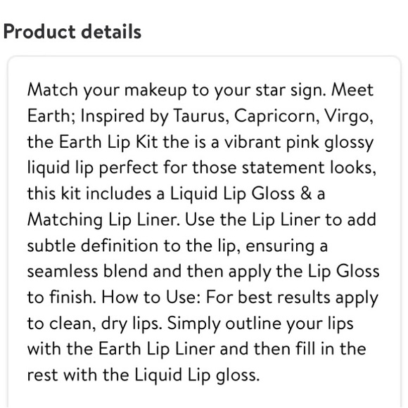 Makeup Revolution London Earth Taurus Capricorn Virgo Lip Gloss Lip Liner Kit - Picture 3 of 12